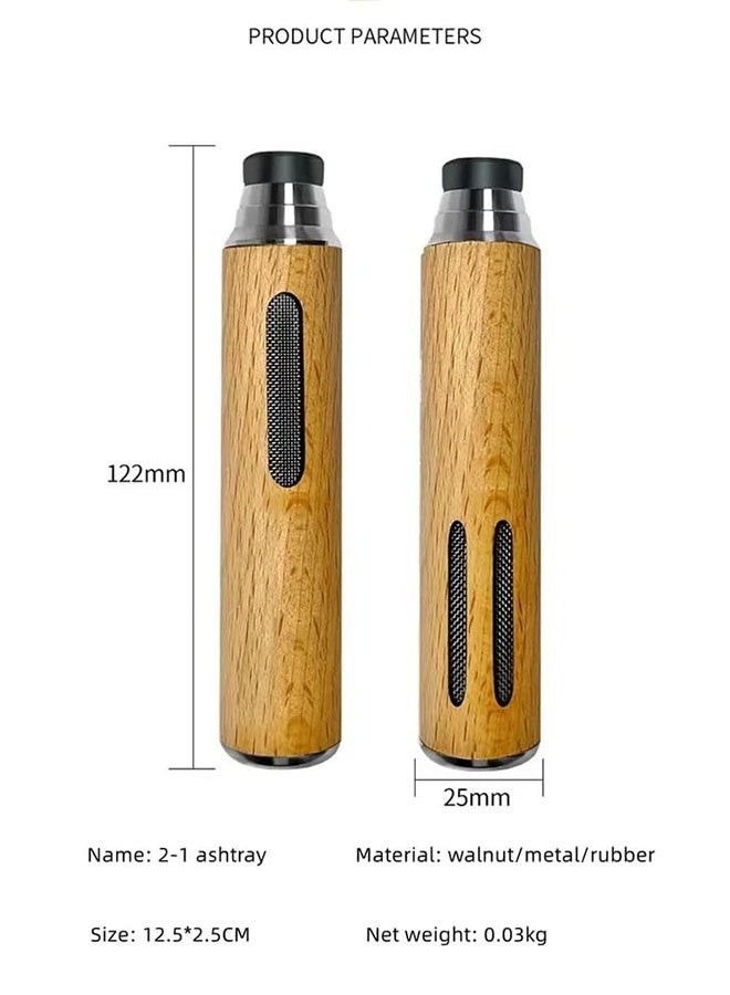 RESONIX Portable Car ashtray – Heat-Resistant Windproof Smoke ashtray with Cigarette holder, Large Capacity Compact Travel Smoke Container for Car, Office & Outdoor Use (Smoking Accessory, Wood Color) - Image 3